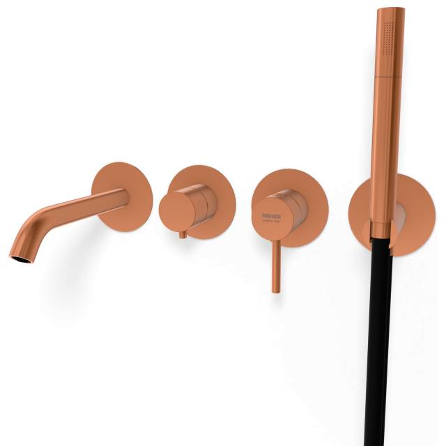 Смеситель для ванны Remer X Style X53D2PWBRP, медь брашированная