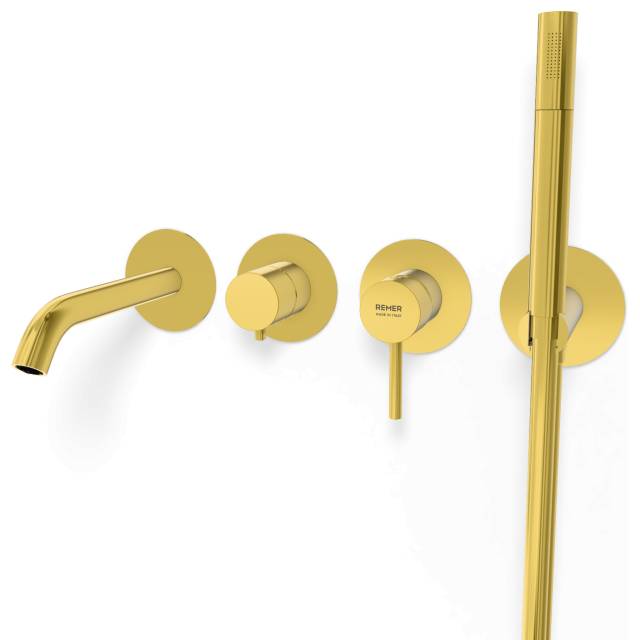Смеситель для ванны Remer X Style X53D2PWBDO, золото глянцевое
