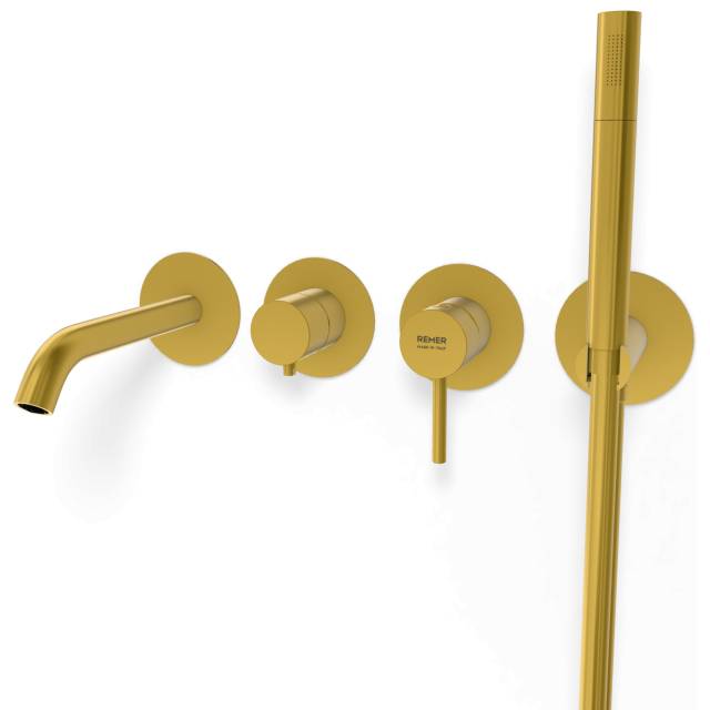 Смеситель для ванны Remer X Style X53D2PWBBG, золото брашированное