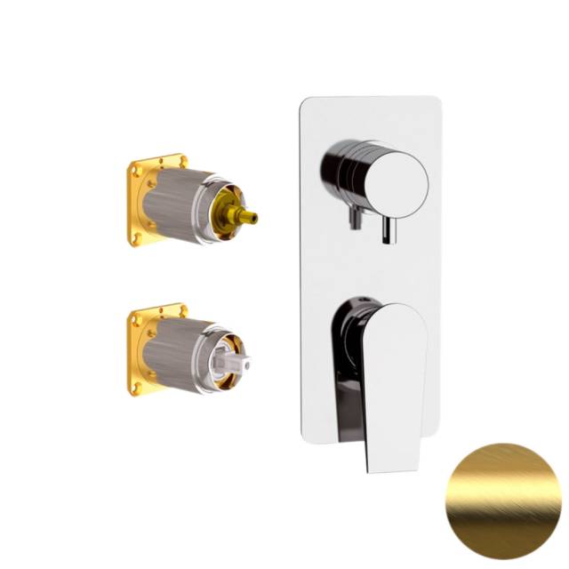 Смеситель для душа Daniel Diva DV612D2KBDP, золото брашированное