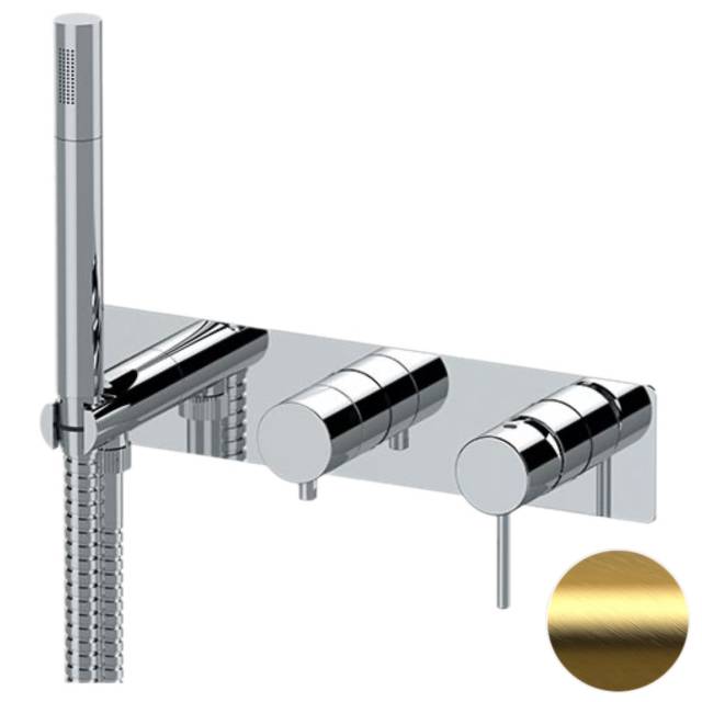 Смеситель для душа Remer X Style X97D2WBBG, золото брашированное
