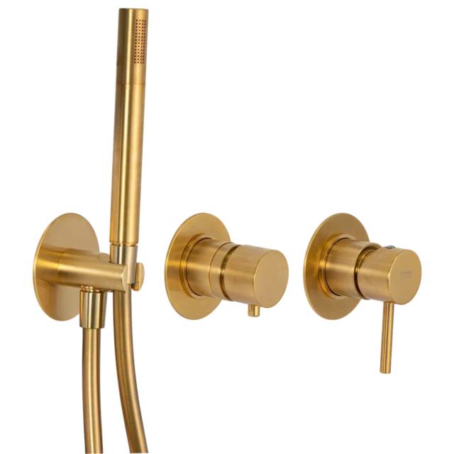 Смеситель для душа Remer X Style X97D3PWBBG, золото брашированное