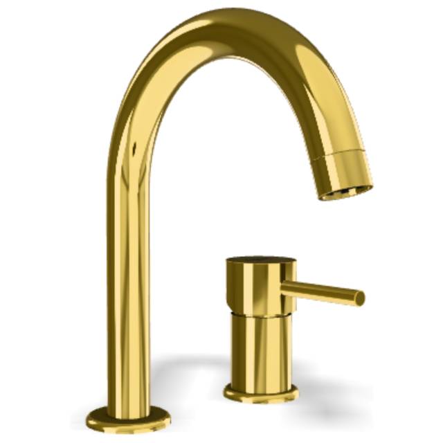 Смеситель для раковины Remer X Style X57DO, золото глянцевое