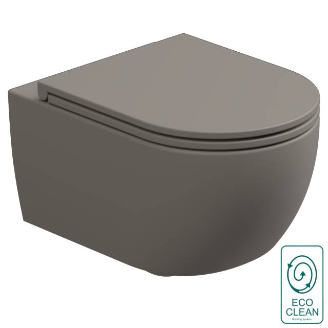 Чаша подвесного унитаза со смывом Eco Clean (торнадо) GSG Ceramic Design Like LKWCSOEC030, Cashmere Matt