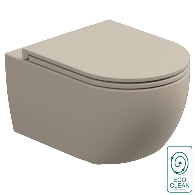 Чаша подвесного унитаза со смывом Eco Clean (торнадо) GSG Ceramic Design Like LKWCSOEC034, Sabbia Matt