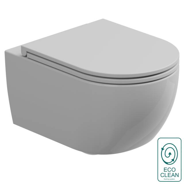 Чаша подвесного унитаза со смывом Eco Clean (торнадо) и креплением GSG Ceramic Design Like RULKWCSOEC000FI, белый глянцевый