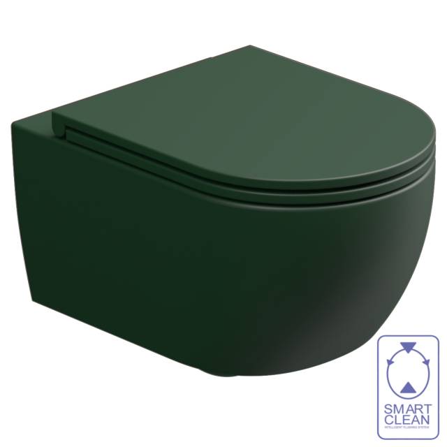 Чаша подвесного унитаза со смывом Smart Clean GSG Ceramic Design Like LKWCSO036, Smeraldo Matt
