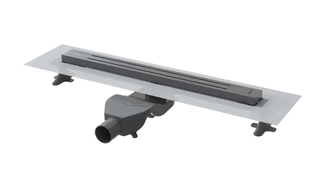 Boheme Трап линейный 60 см, с решеткой со щелью для воды и сифоном, цвет: gun metall 983-60-GM