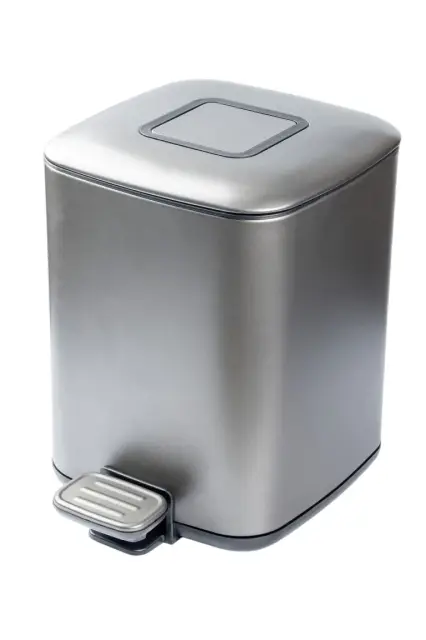 Boheme Q Ведро с крышкой напольное, 7 литров, цвет: gun metall 10948-GM