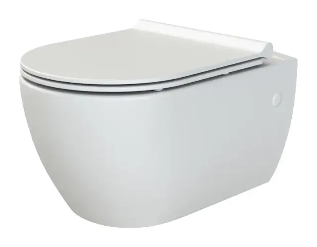 Boheme Bianca Унитаз подвесной 52,5х37 безободковый, смыв каскадный, микролифт, цвет: matt white 963-SET-2-MW
