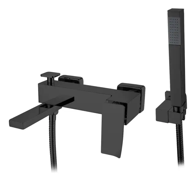 Boheme Q Смеситель для ванны с душевым комплектом: ручной душ, шланг, держатель, цвет: black 143-BB.2