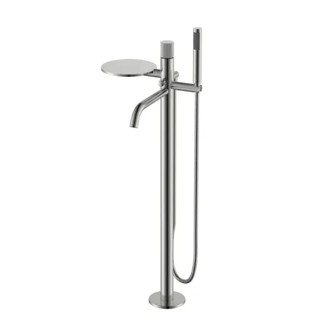 Boheme Stick Linea Смеситель напольный с душевым набором - ручн. душ, шланг, цвет: nickel brush 129-NB.3