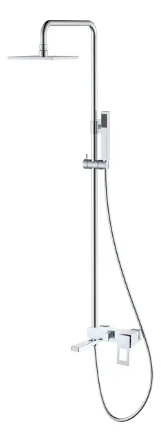 Boheme Q Душевая стойка: смеситель, ручной душ 1 вид струи, шланг, верхний душ 20 см, цвет: chrome 148-CRCR