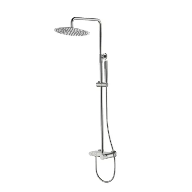 Boheme Stick Linea Душевая стойка: смес., ручн. душ 1 режим, верх. душ 30 см, цвет: nickel brush 128-NB.3