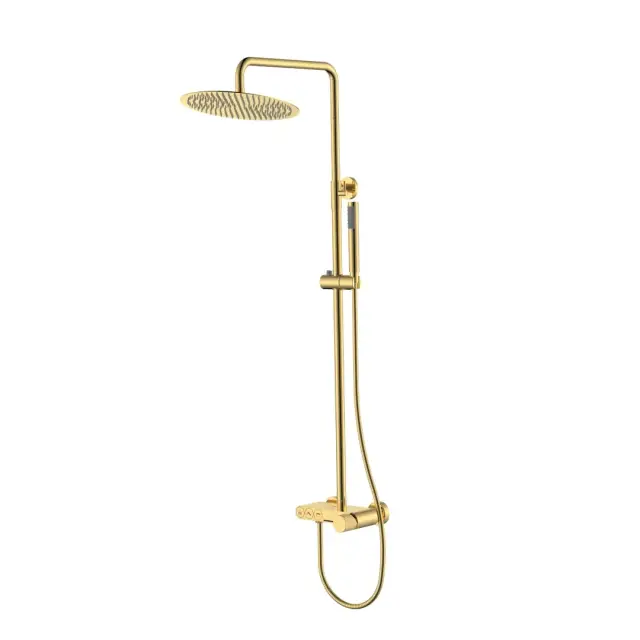 Boheme Stick Linea Душевая стойка: смеситель, ручн. душ 1 вид струи, верх. душ 30 см, цвет: gold 128-GG.3