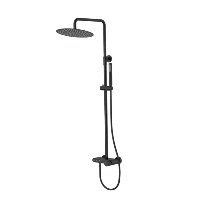 Boheme Stick Linea Душевая стойка: смеситель, ручн. душ 1 вид струи, верхн. душ 30 см, цвет: black 128-BB.3