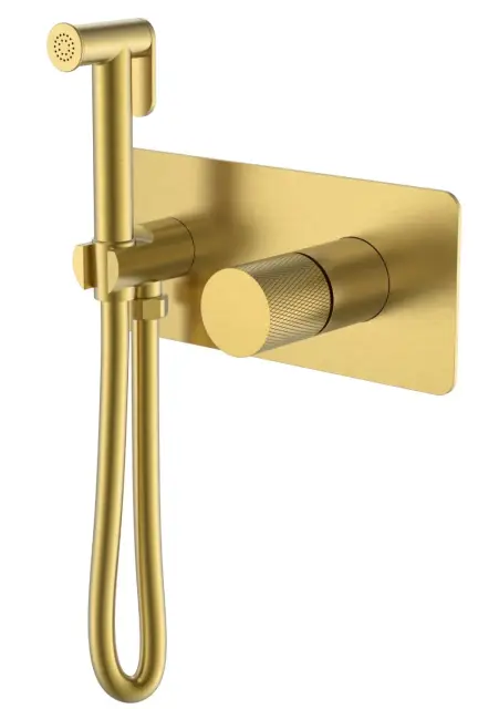 Boheme Stick Touch Гигиенический душ со смесителем и встраиваемой частью, цвет: matt gold 127-MG.2