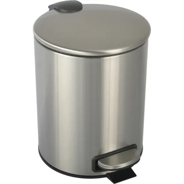Boheme Uno Ведро с крышкой напольное, 5 литров, цвет: nickel brush 10426-NB