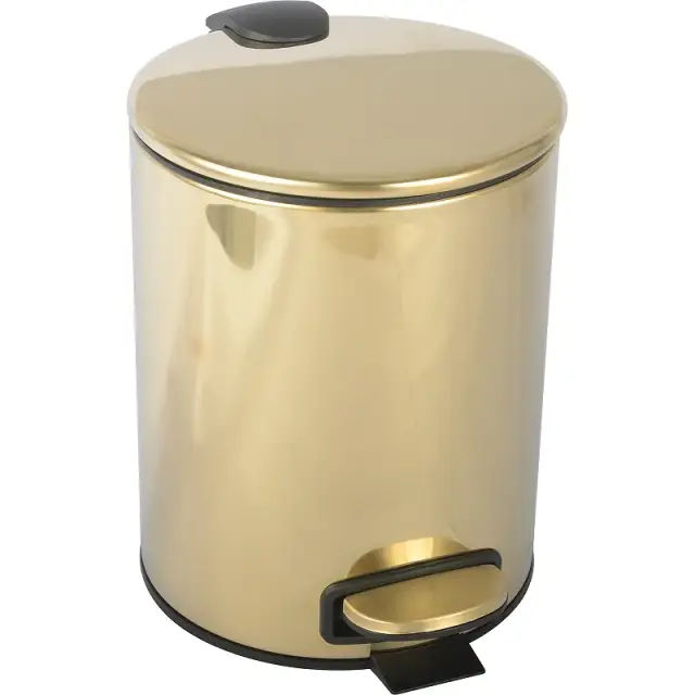 Boheme Uno Ведро с крышкой напольное, 5 литров, цвет: gold 10426-G