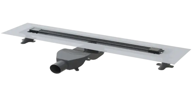 Boheme Infinity Трап линейный 80 см, с решеткой со щелью для воды и сифоном, цвет: gun metall 981-80-GM