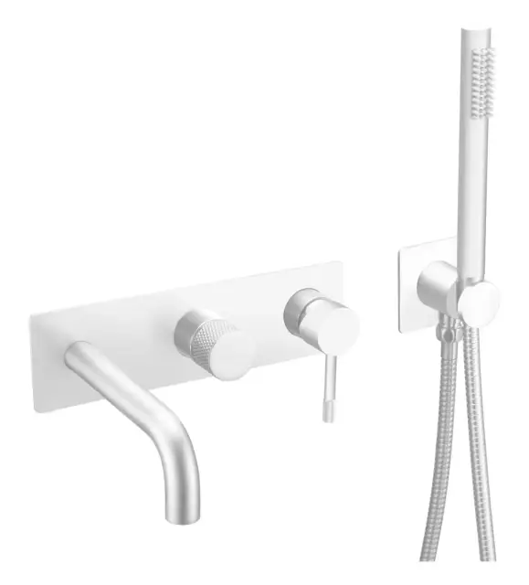 Boheme Uno Смеситель встраиваемый с душевым набором - ручной душ, излив 21 см, цвет: matt white 464-3-MW
