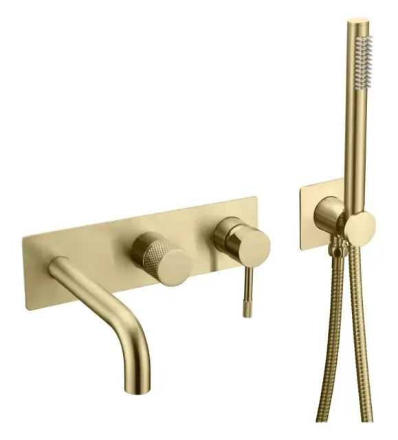 Boheme Uno Смеситель встраиваемый с душевым набором - ручной душ, излив 21 см, цвет: matt gold 464-3-MG