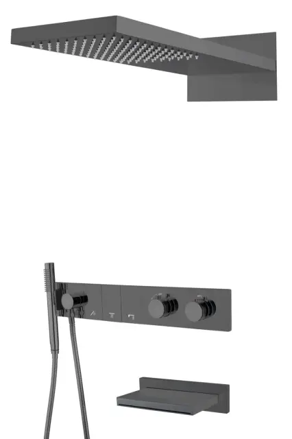 Boheme Zodiac Душевой комплект встраиваемый - термостат, душ, 3 потребителя, цвет: shine gun metall 133-2-SGM