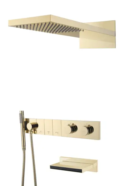 Boheme Zodiac Душевой комплект встраиваемый - термостат, верхний, ручной душ, 3 потреб., цвет: gold 133-2-G