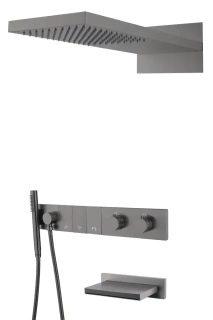 Boheme Zodiac Душевой комплект встраиваемый - термостат, душ, 3 потребителя, цвет: gun metall 133-2-GM