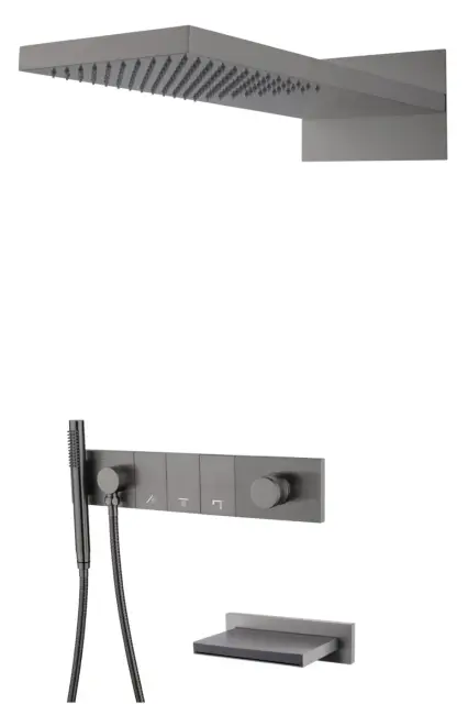 Boheme Zodiac Душевой комплект встраиваемый - смеситель, душ, 3 потребителя, цвет: gun metall 132-2-GM