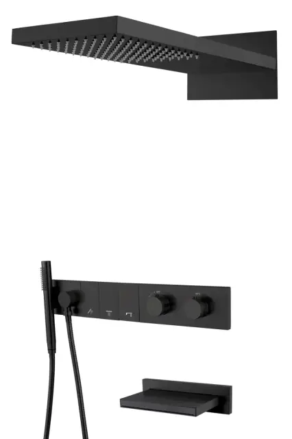 Boheme Zodiac Душевой комплект встраиваемый - термостат, верхний, ручной душ, 3 потреб., цвет: black 133-2-B