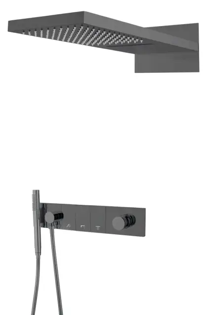 Boheme Zodiac Душевой комплект встраиваемый - смеситель, верхний, ручной душ, цвет: shine gun metall 132-SGM