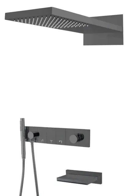 Boheme Zodiac Душевой комплект встраиваемый - смеситель, душ, 3 потребителя, цвет: shine gun metall 132-2-SGM