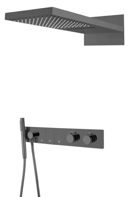 Boheme Zodiac Душевой комплект встраиваемый - термостат, душ, 3 потребителя, цвет: shine gun metall 133-SGM