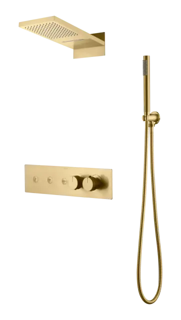 Boheme Fusion Душевой комплект встраиваемый - термостат, верхний душ, 3 потреб., цвет: matt gold 131-MG