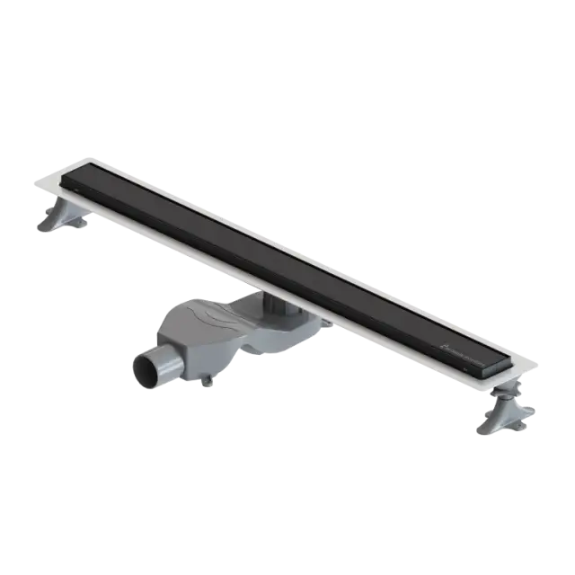 Boheme Premium Linear Трап линейный 80 см, с решеткой со щелью для воды и сифоном, цвет: black 982-80-B