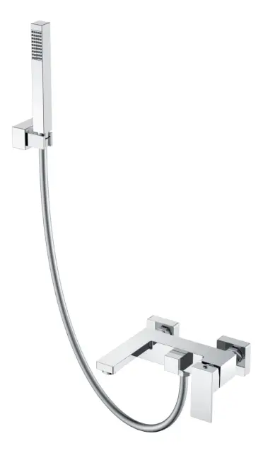 Boheme Qubic Смеситель для ванны с душевым комплектом: ручной душ, шланг, излив 20 см, цвет: chrome 473-CR