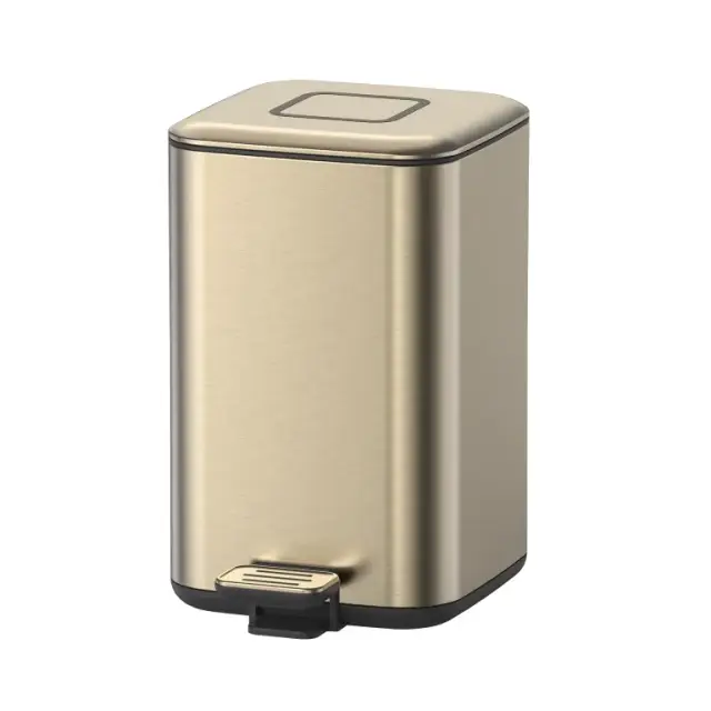 Boheme Q Ведро с крышкой напольное, 7 литров, цвет: matt gold 10948-MG