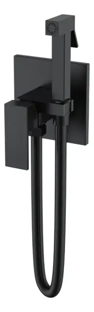 Boheme Qubic Гигиенический душ со смесителем и встраиваемой частью, цвет: black 477-B
