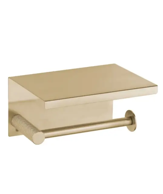 Boheme Uno Держатель туалетной бумаги с полочкой, подвесной, цвет: matt gold 10971-MG