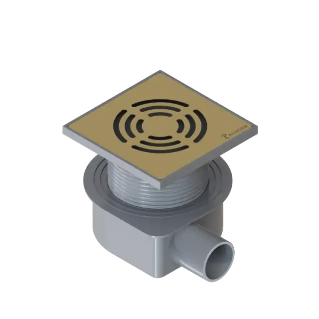 Boheme Трап точечный 10 см, с решеткой со щелью для воды, цвет: matt gold 984-10-MG