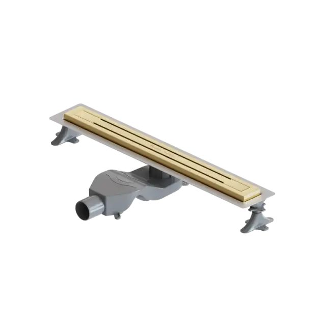 Boheme Трап линейный 60 см, с решеткой со щелью для воды и сифоном, цвет: gold 983-60-G