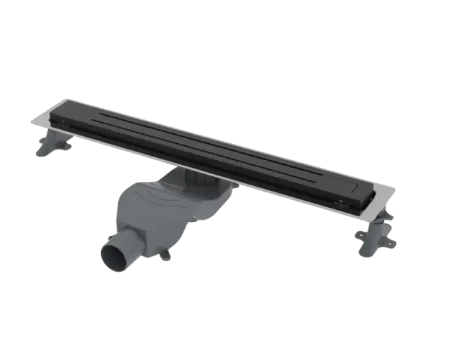 Boheme Трап линейный 80 см, с решеткой со щелью для воды и сифоном, цвет: black 983-80-B