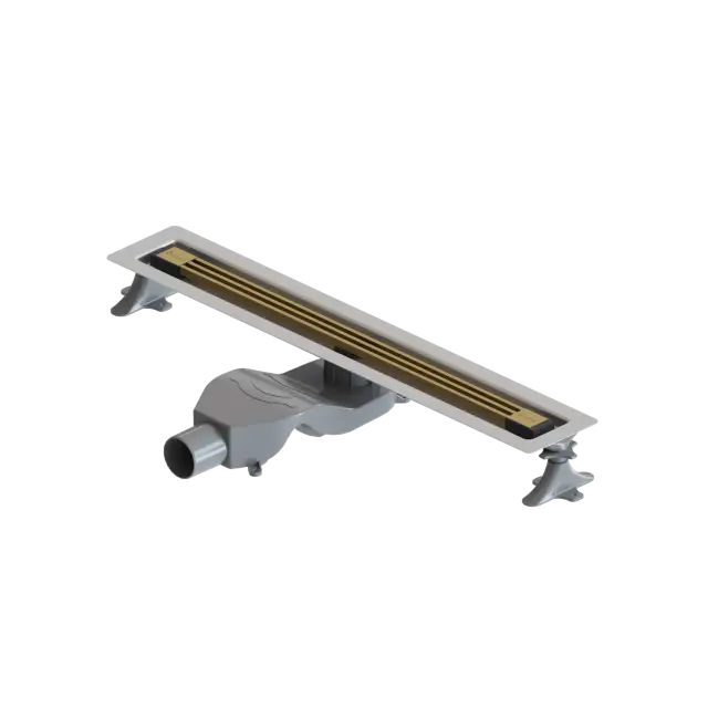 Boheme Трап линейный 80 см, с решеткой со щелью для воды и сифоном, цвет: matt gold 981-80-MG