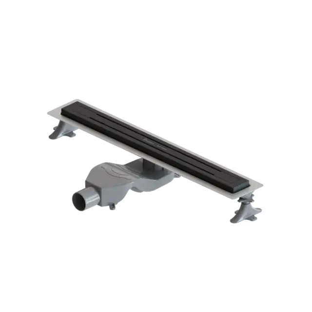 Boheme Трап линейный 60 см, с решеткой со щелью для воды и сифоном, цвет: black 983-60-B