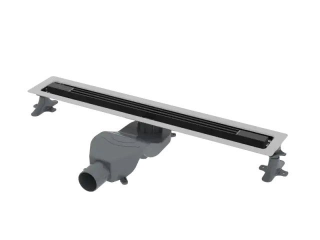 Boheme B&T Infinity Трап линейный 80 см, с решеткой со щелью для воды и сифоном, цвет: black 981-80-B