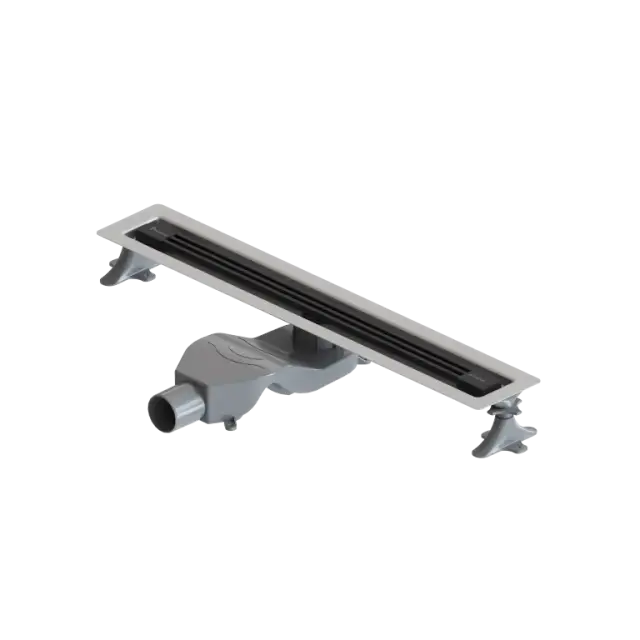 Boheme Трап линейный 60 см, с решеткой со щелью для воды и сифоном, цвет: black 981-60-B