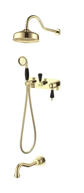 Boheme Tradizionale Nero Душевой комплект встраиваемый - смеситель, душ, 3 потреб., цвет: gold 258