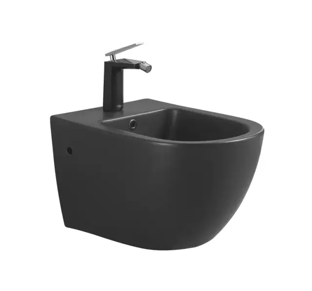 Boheme Bianca Биде подвесное 55,5х35,5х35h см, 1 отверстие под смеситель, перелив хром, цвет: black 962