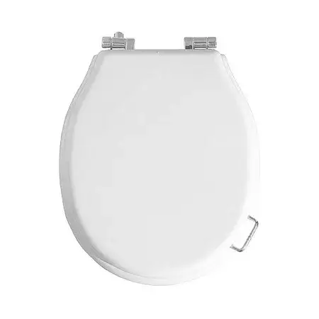 Boheme Vogue Крышка-сиденье для унитаза, с микролифтом, массив дерева, фурнитура chrome, цвет: white 906-W-CR